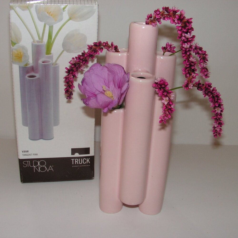 Mikasa Truck Tangent Vase Pink Ceramic